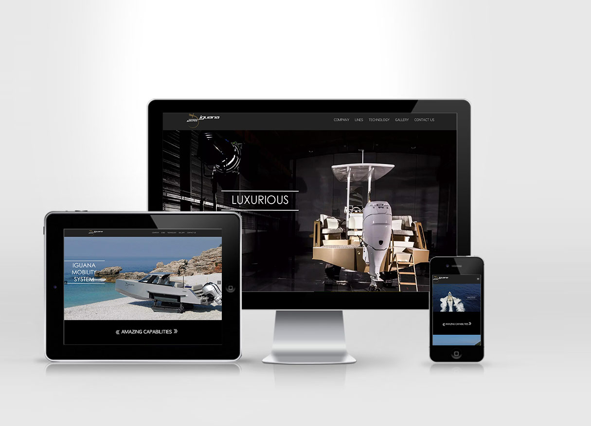 Présentation du site Iguana Yachts sur ordinateur, tablette et téléphone