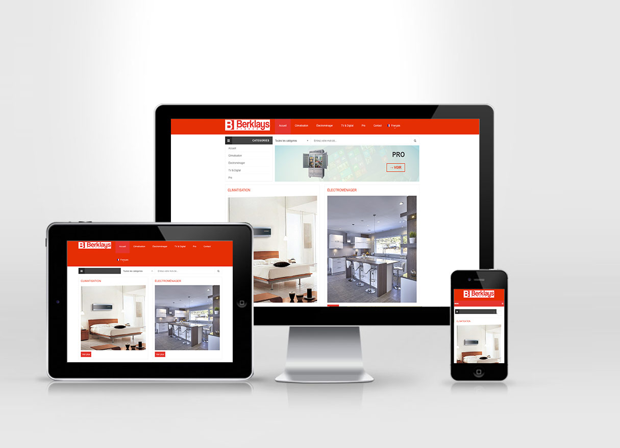 Présentation du site Berklays sur ordinateur, tablette et téléphone