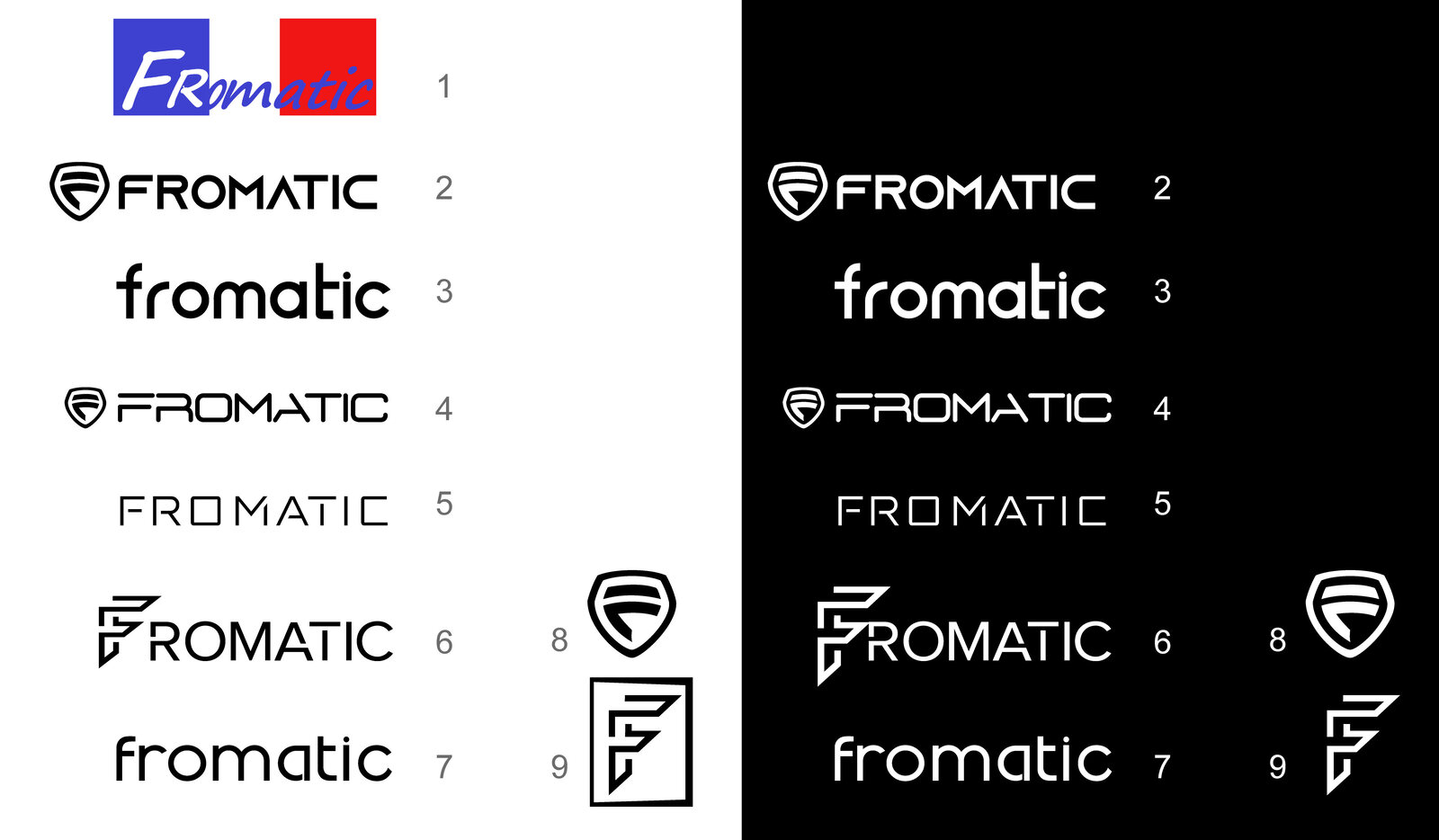 Planche de propositions de logo Fromatic